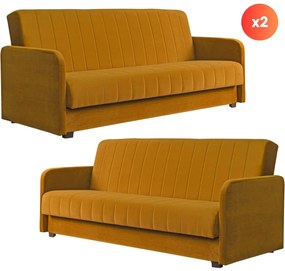 Zestaw 2x Sofa PORTO Musztardowa