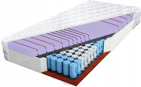 Matrac 120x200, zsákrugós, kókusz, 7 zónás, Hr hab, 24 cm magas, zsákrugós szerkezet. Keménység: H3