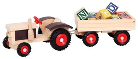 Bino Traktor gumikerekekkel és pótkocsival