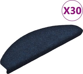 vidaXL öntapadós lépcsőszőnyegek 30 db 65 x 21 x 4 cm sötétkék félkör alakú nagy