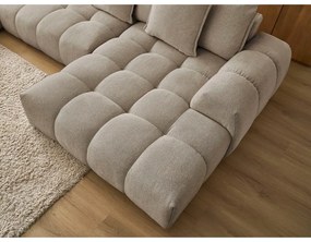 Szürkésbarna zsenília kinyitható-tárolóhelyes sarokkanapé (bal oldali-U alakú) Everest – Bobochic Paris