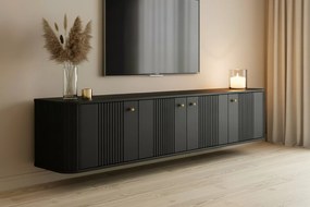 Vesper 4D függő TV-szekrény 187 cm - fekete / arany fogantyúk