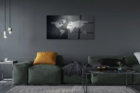 Üvegképek Fekete háttér Fehér térkép 120x60cm