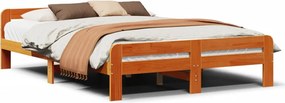 vidaXL viaszbarna tömör fenyőfa ágy matrac nélkül 160 x 200 cm