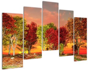 Természet kép - színes fák (125x90cm)