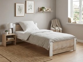 Ágy IKAROS 80 x 200 cm, fehér/sonoma tölgy Ágyrács: Léces ágyrács, Matrac: Coco Maxi 20 cm matrac