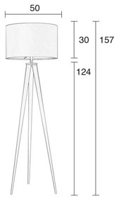 Tripod fekete-szürke állólámpa, ø 50 cm - Zuiver