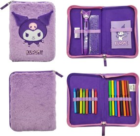 Hello Kitty Kuromi Purple plüss tolltartó töltött 2 emeletes