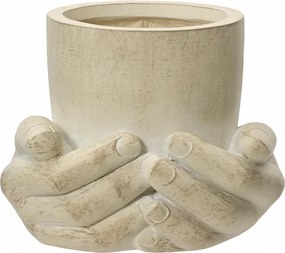 Virágtartó fedél Kéz bézs dekoratív agyag 27cm