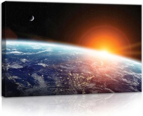 Vászonkép falikép kék narancssárga bolygó 60 x 40