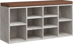 vidaXL betonszürke szerelt fa cipőtároló pad 103 x 30 x 48 cm