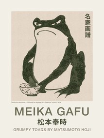 Festmény reprodukció Grumpy Toad (Frog Print 3 / Japandi) - Matsumoto Hoji, (30 x 40 cm)