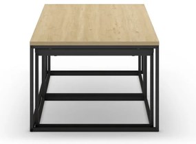 Szürke-natúr színű dohányzóasztal szett 3 db-os 60x110 cm Camelia – Marckeric