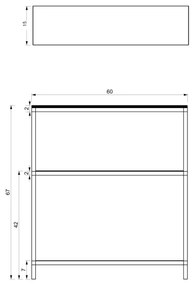 Fürdőszoba állvány 67x60 cm fekete
