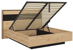 Franciaágy 160 cm Pont LOZ/160 (ágyráccsal)  (artisan tölgy + matt fekete). Akció -18%. 1063045
