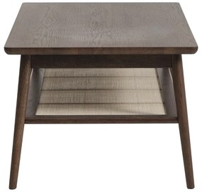 Barna dohányzóasztal tölgyfa dekoros asztallappal 60x120 cm Barrali – Unique Furniture