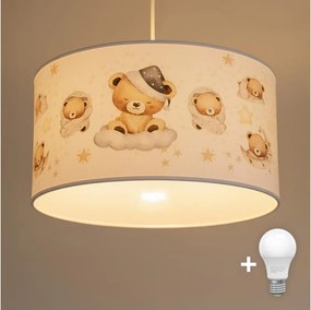 Brilagi - LED zsinóros gyerekszobai csillár BOBO 1xE27/60W/230V átm. 35 cm fehér/mackókkal