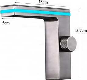 Mosdócsaptelep ELITE EDITION BS1826 digitális hőmérséklet-kijelzővel, több színváltozatban — Gunmetal szürke