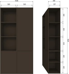 Sötétbarna borovi fenyő moduláris szekrény 108x215 cm Meggy – WOOOD
