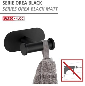 Orea fekete öntartó falra szerelhető törölközőtartó - Wenko