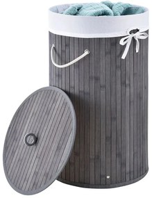 Juskys Curly Round 55 L bambusz szennyeskosár - szürke