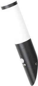 RÁBALUX 8146 BLACK TORCH Fali Lámpa Mozgásérzékelővel Matt Fekete E27 IP44