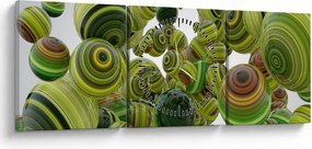 Csíkos gömbök képe (órával) (90x30 cm)