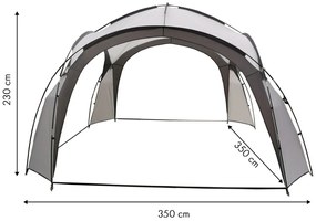 Szürke kerti pavilon 3,5x3,5 m