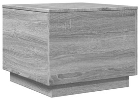 Szürke sonoma színű dohányzóasztal LED-lámpákkal 50x50x40 cm