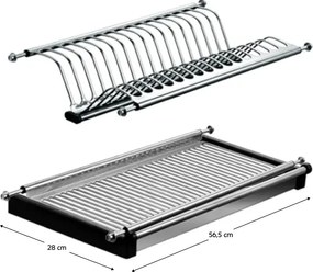 Edényszárító felső szekrénybe, rozsdamentes acél, KAPIO TYP 2