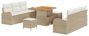 vidaXL Kerti Kanapé Szett párnával tárolóval 9 pcs Beige és krém