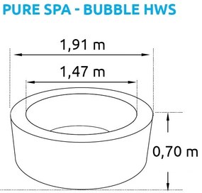 Marimex Pure Spa Bubble HWS felfújható pezsgőfürdő