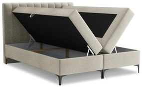 Szürkésbarna ágyneműtartós boxspring ágy 160x200 cm Puhala – Makamii