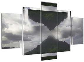 Kép - Hegyek Izlandon, geometrikus kollázs (150x105 cm)