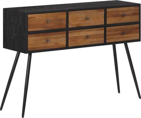 vidaXL tömör újrahasznosított tíkfa tálalóasztal fiókkal 116x30x76 cm