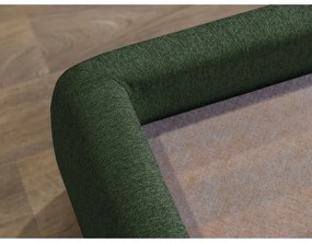 Sötétzöld kárpitozott ágyneműtartós franciaágy ágyráccsal 160x200 cm Garance – Bobochic Paris