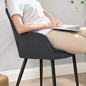 4 db-os étkezőszék szett  karfás fém lábakkal szürke