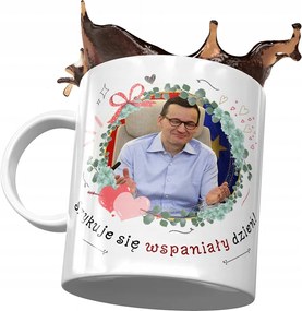 Bögre Mateusz Morawiecki miniszterelnök Politikusok Ajándék Nyomtatott Fotóval