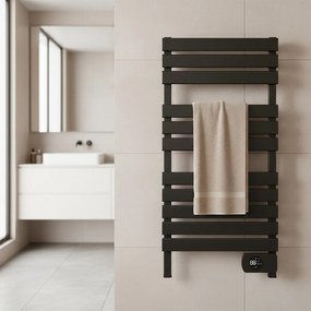 Elektromos törölközőszárító radiátor 450W fekete