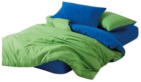 Zöld-kék négyrészes kétszemélyes hosszabbított renforcé pamut ágyneműhuzat lepedővel 200x220 cm Sage – Mijolnir