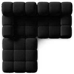 Fekete bársony sarokkanapé Bellis – Micadoni Home