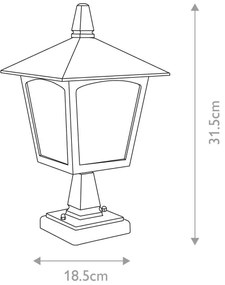 Elstead BL7-BLACK - YORK fali lámpa 1xE27/100W/230V IP23