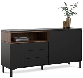 Fekete komód 176x90x49 cm Roomers – Tvilum