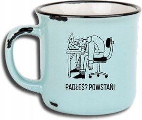 Bögre Kék Retro Vicces Ajándék Apák Napja Elestél? Kelj Fel!