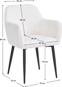 Étkezőszék, fehér/fekete, SENER