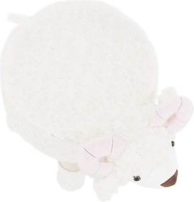 Zsámoly bárány alakban, Velvet szövet fehér/rózsaszín/természetes, LOLA