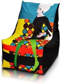 Babzsák Solid Modern TiaHome - Lila virágok