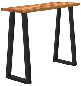 tömör akácfa konzolasztal természetes éllel 110x35x80 cm