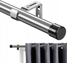 Ablakfüggöny állítható 76 – 198 cm rozsdamentes acél ezüst fogantyúkkal