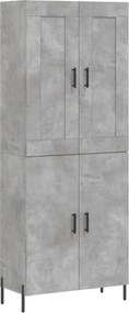 vidaXL betonszürke szerelt fa magasszekrény 69,5 x 34 x 180 cm